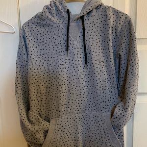 Grey Hoodie with black pattern